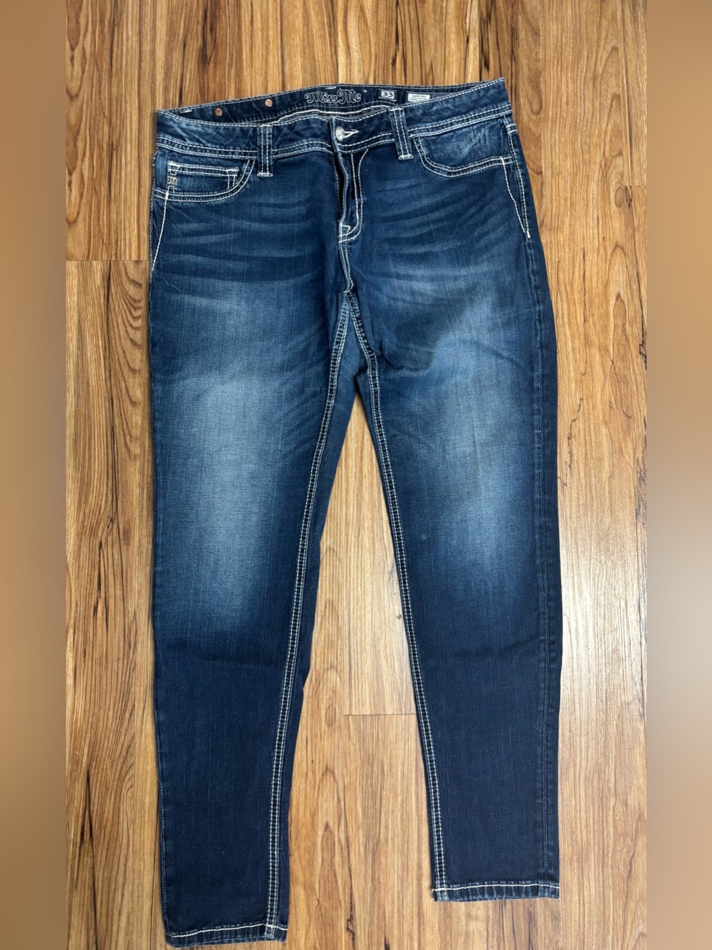 Miss Me Blue Skinny Jeans with Faded Wash